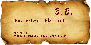 Buchholzer Bálint névjegykártya